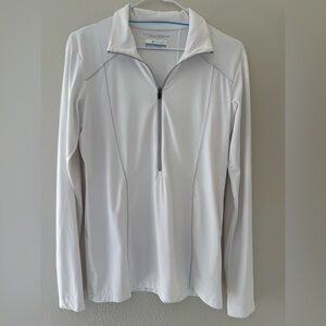 Columbia White Long Sleeve Quarter-Zip